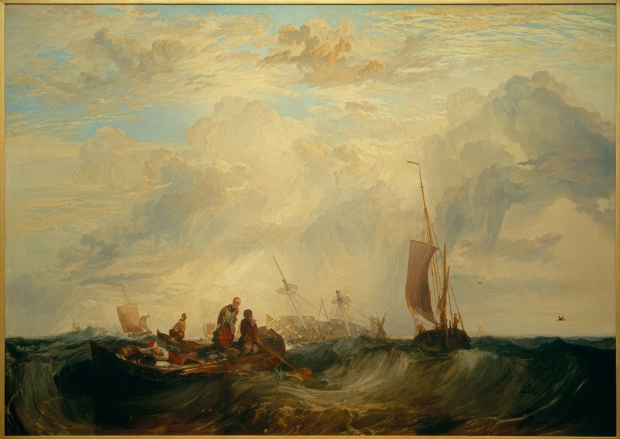 Entrance of the Meuse: Orange-Merchant on the Bar, Going to Pieces by Joseph Mallord William Turner