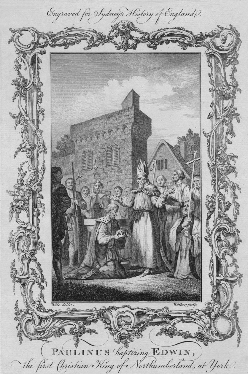 Paulinus baptising Edwin, the first Christian King of Northumberland, at York by William Walker