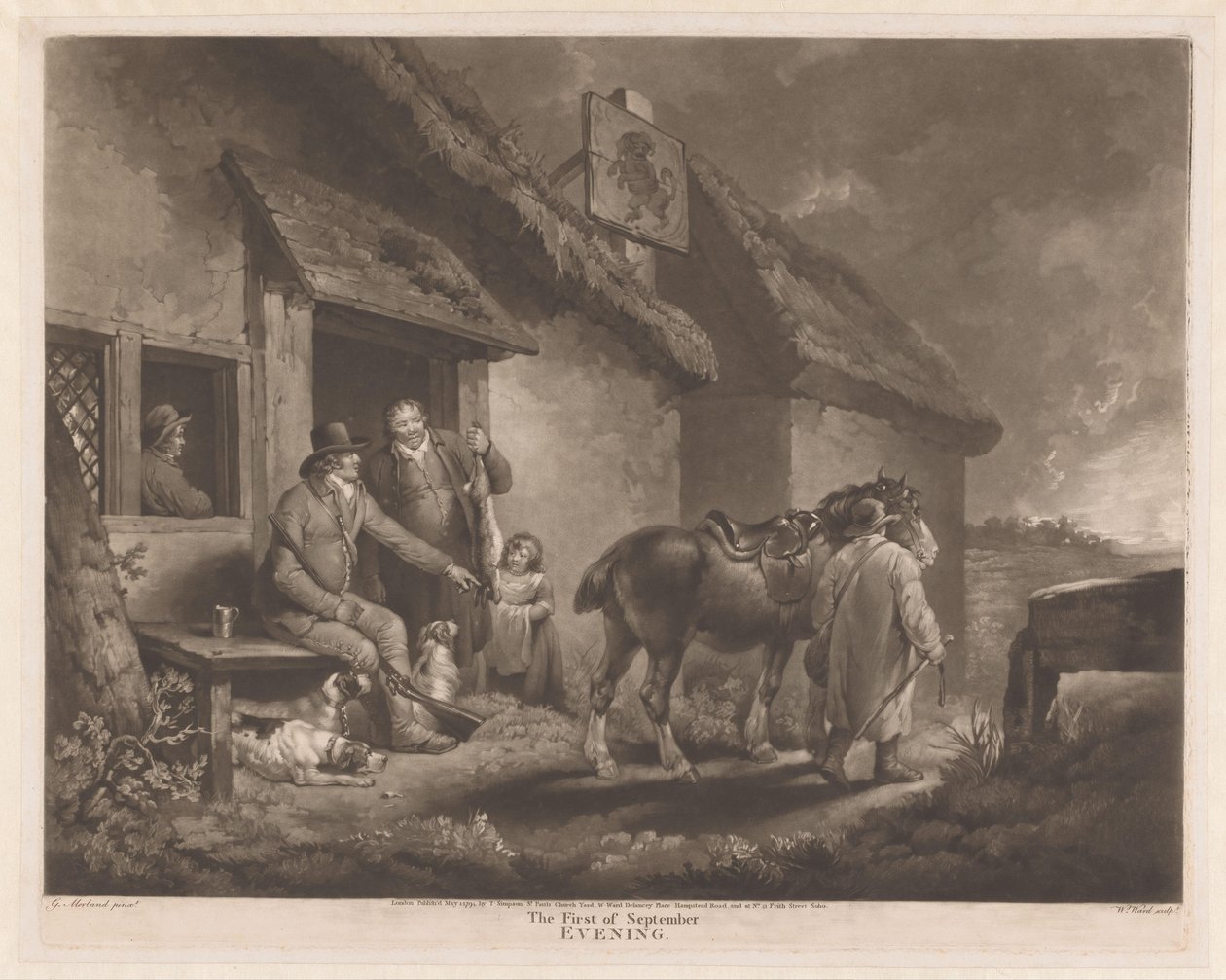 Hunters and Hunting Dogs with Their Prey at an Inn by William Ward