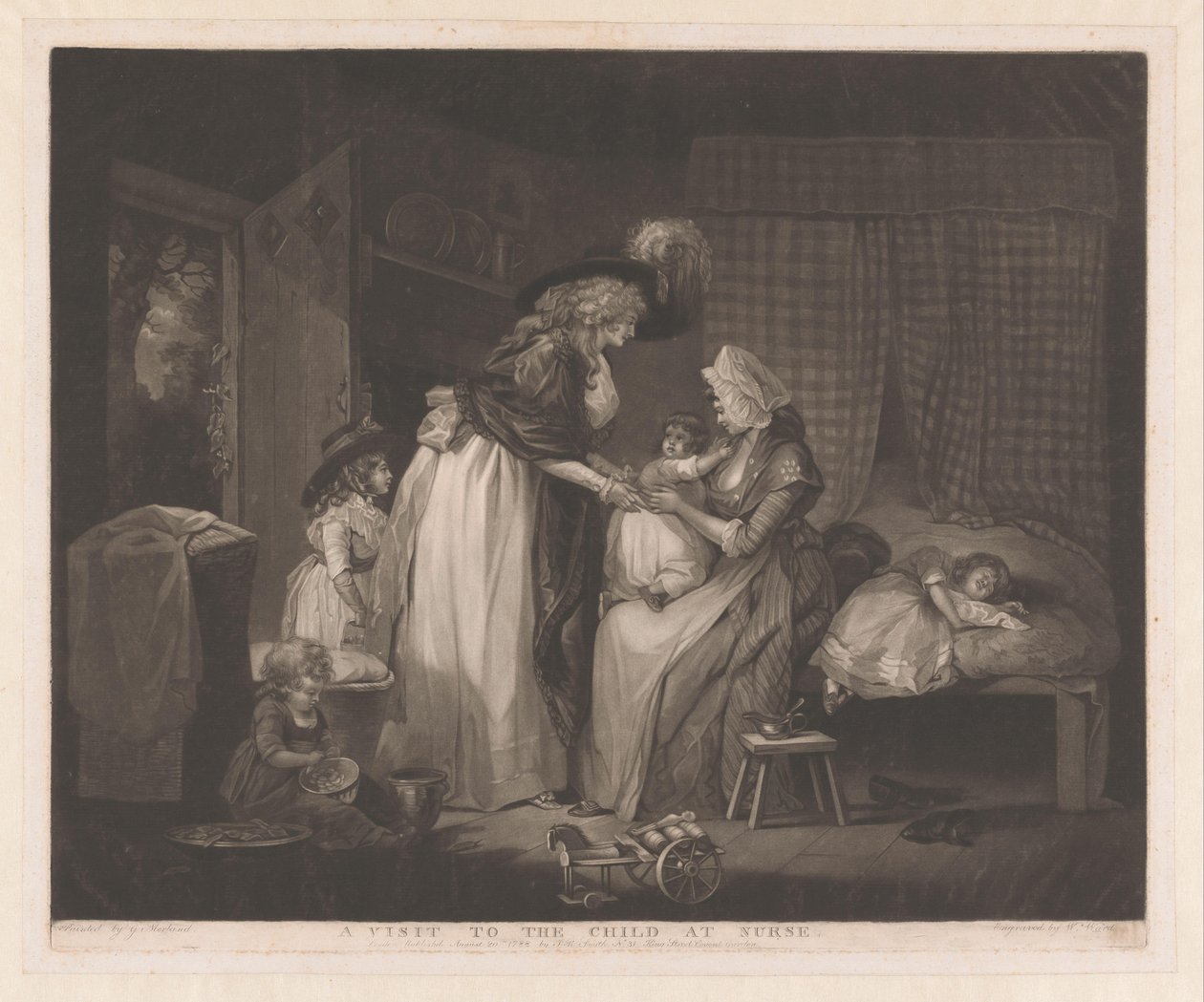 Mother Visiting Her Child by William Ward: Fine art print