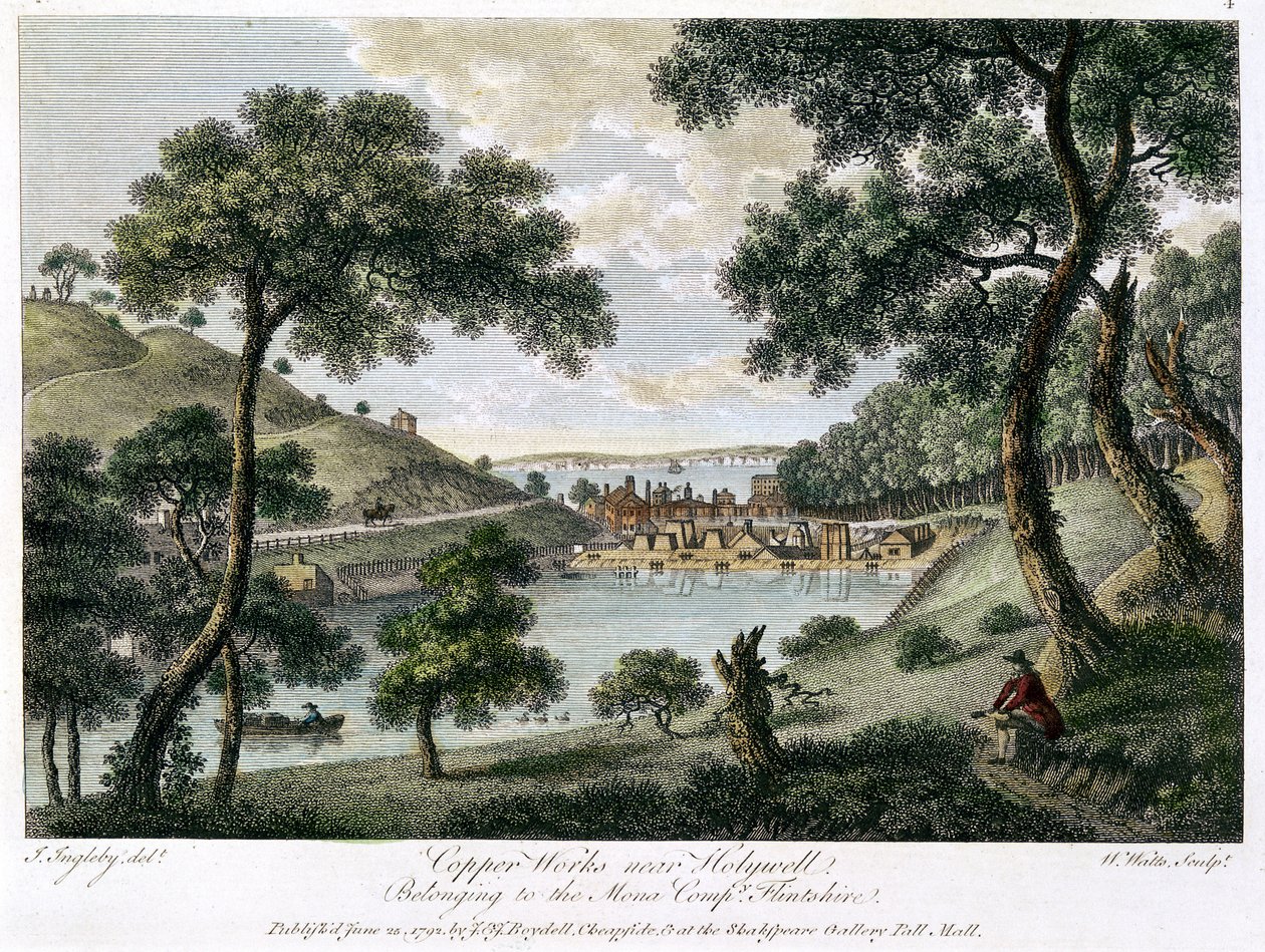 Copperworks near Holywell, Flintshire, Wales owned by the Mona Company, 1792 by William Watts