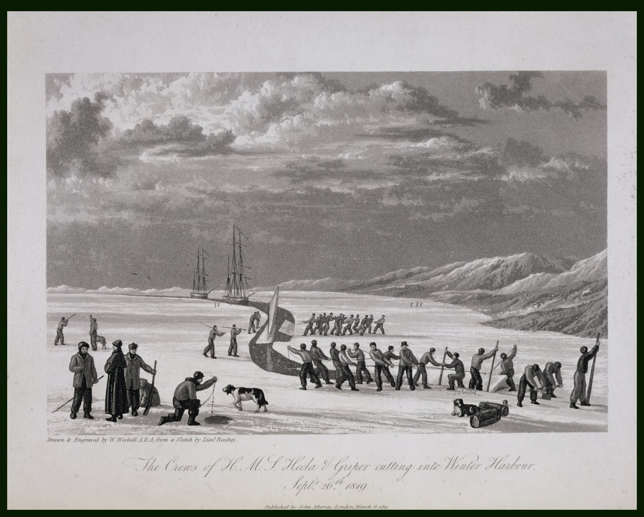 The Crews of H.M.S. Hecla and Griper Cutting into Winter Harbour, September 26th 1819, from 