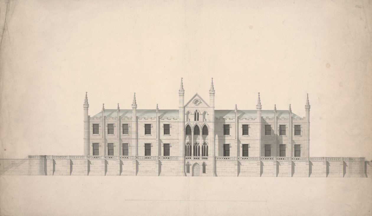 Elevation of a Proposed Design for Cambridge Colleges by William Wilkins