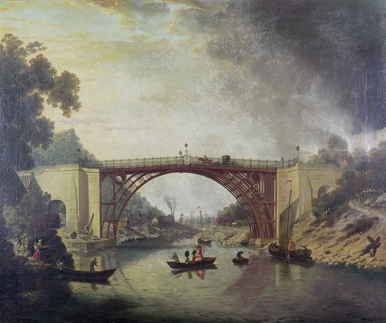 The Cast Iron Bridge near Coalbrookdale by William Williams