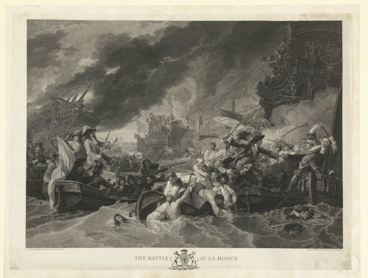 The Battle at La Hogue, 1692 by William Woollett