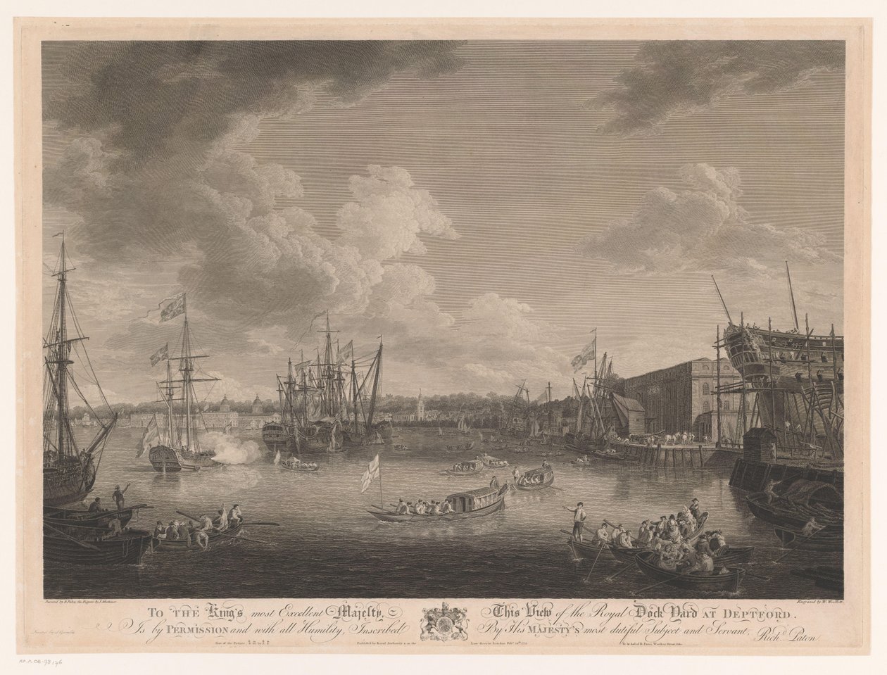 View of the Royal Dockyard at Deptford by William Woollett