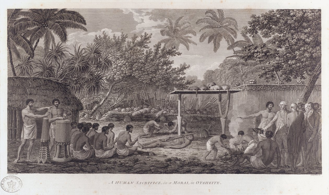 Human Sacrifice on Tahiti in the South Pacific by William Woollett