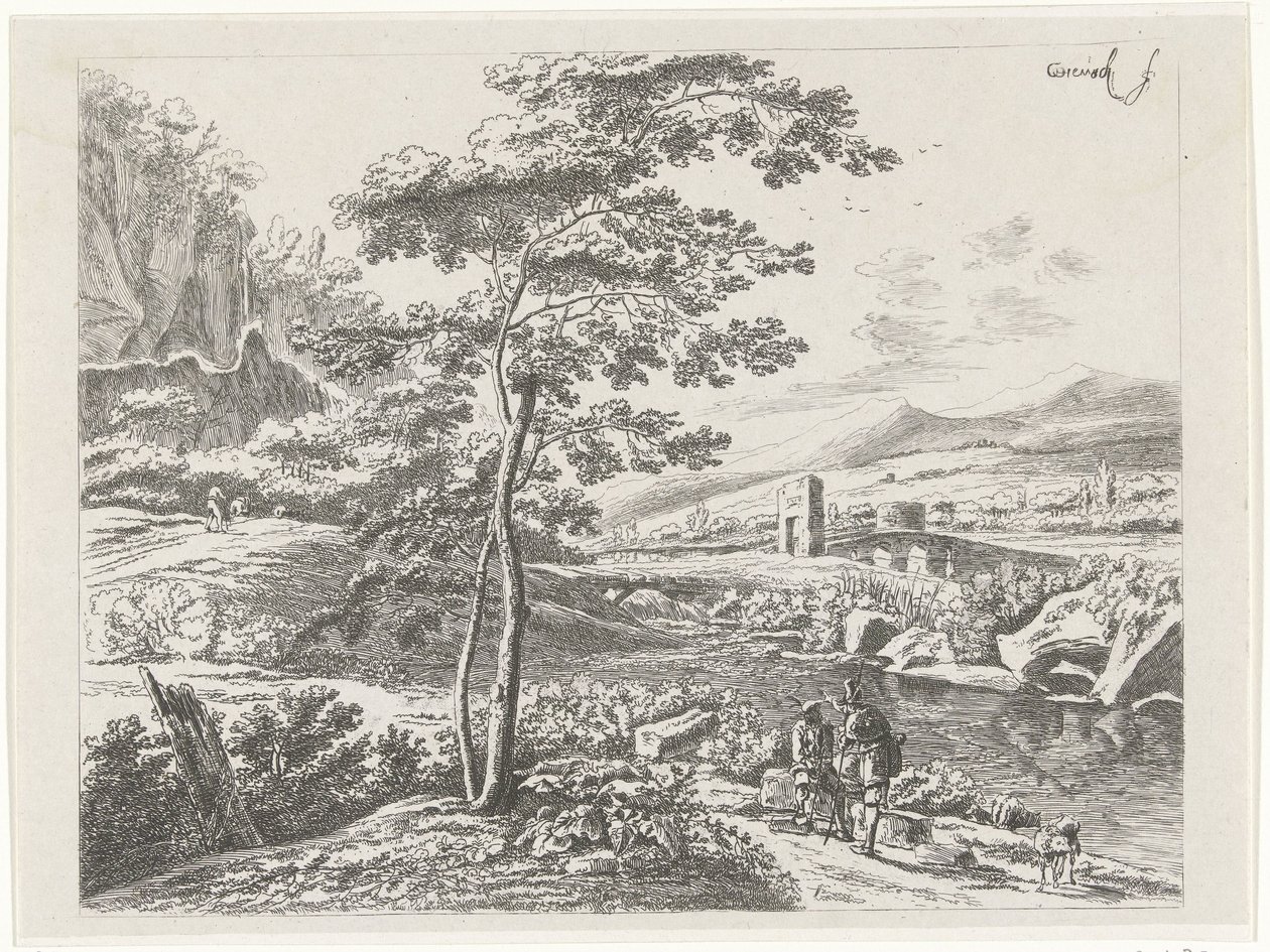 Landscape with a Pilgrim and a Shepherd by William Young Ottley