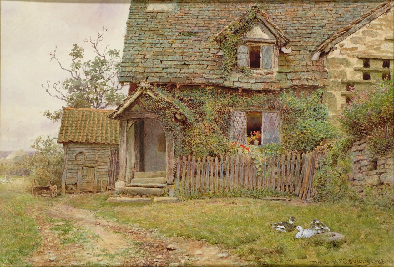Cottage at Mansell Lacy near Hereford by Wilmot Pilsbury