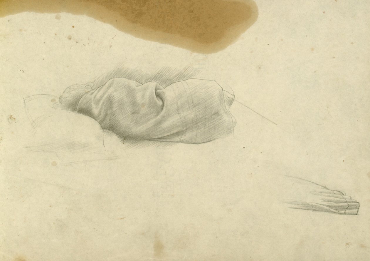 Study for sleeping woman for Santissima Trinita, c.1924-30 by Winifred Knights