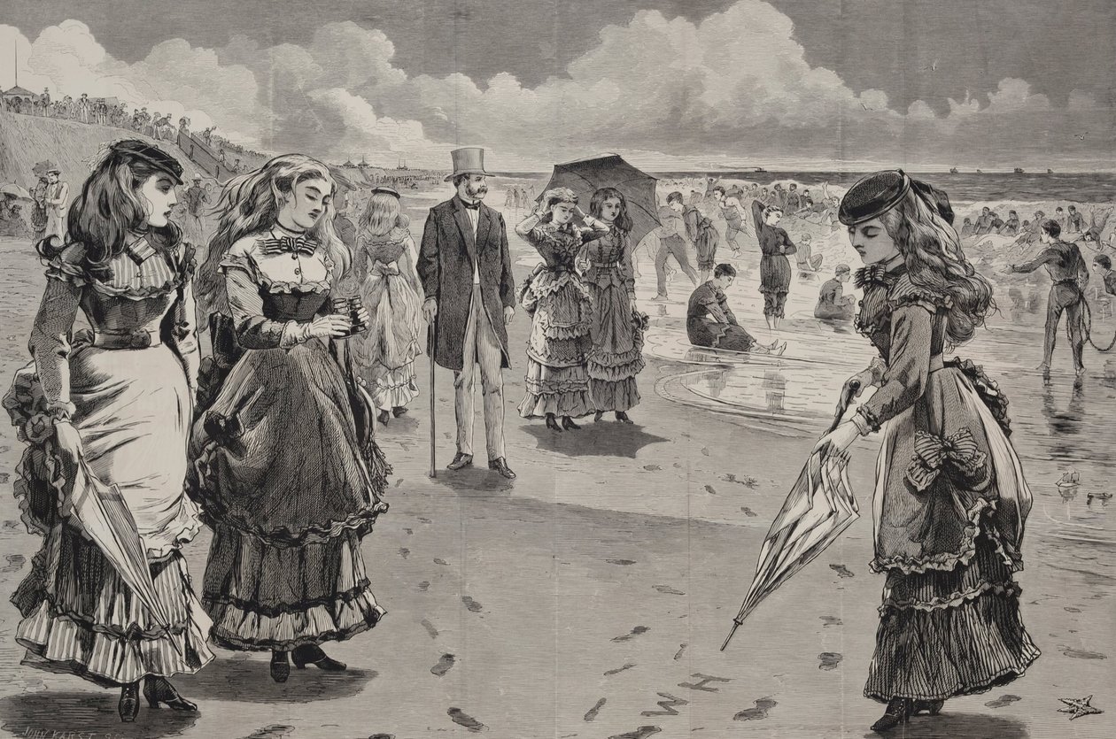 The Beach at Long Branch, published as an Art Supplement to Appletons Journal, August 21, 1869 by Winslow Homer