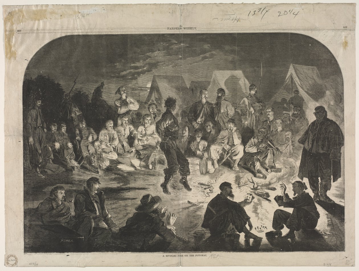 A Bivouac Fire on the Potomac by Winslow Homer