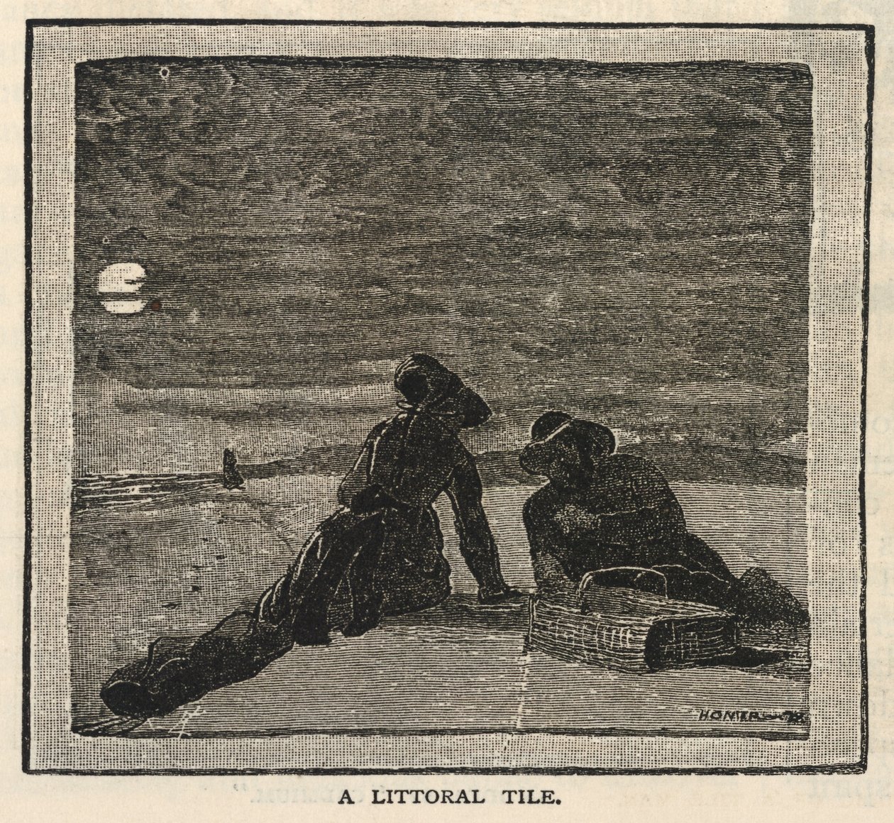 A Littoral Tile by Winslow Homer