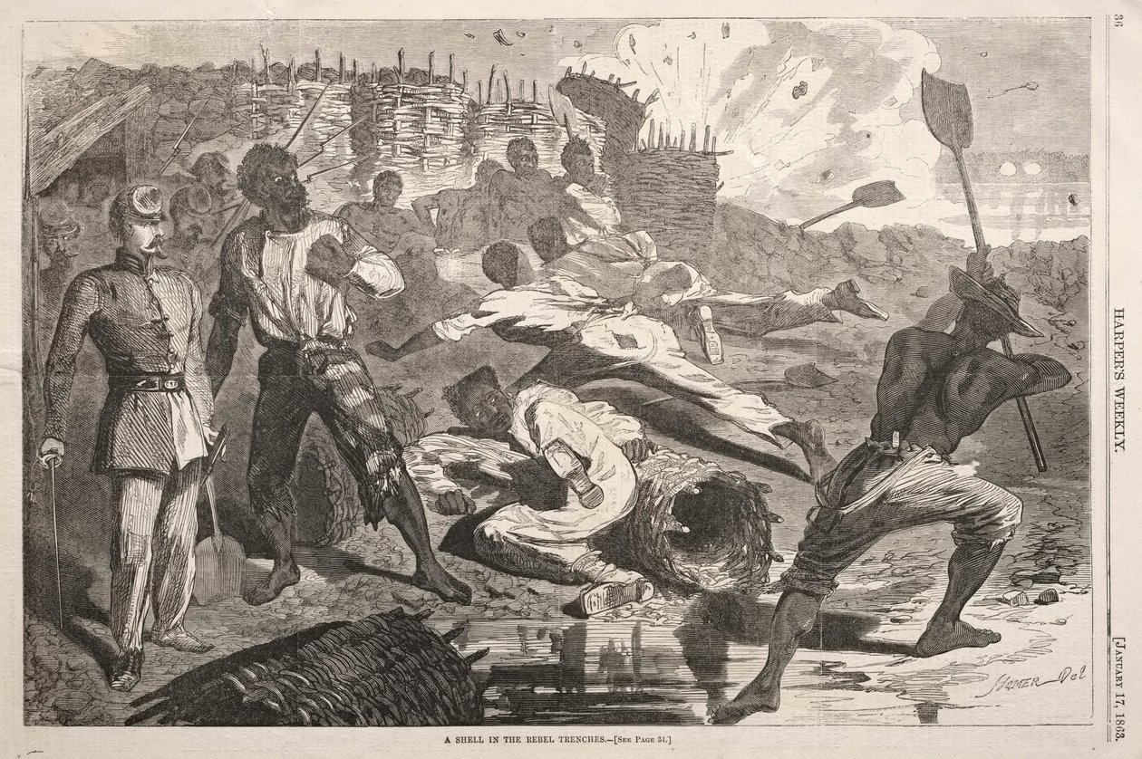 A Shell in the Rebel Trenches by Winslow Homer