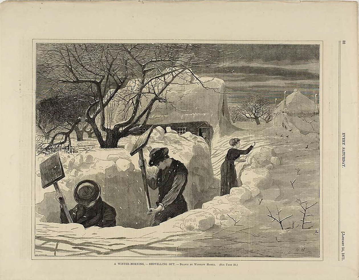 A Winter Morning Shovelling Out by Winslow Homer