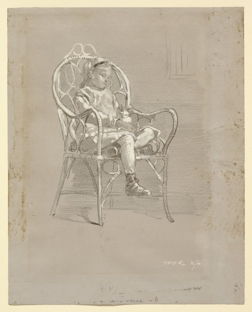 Child Seated in a Wicker Chair by Winslow Homer