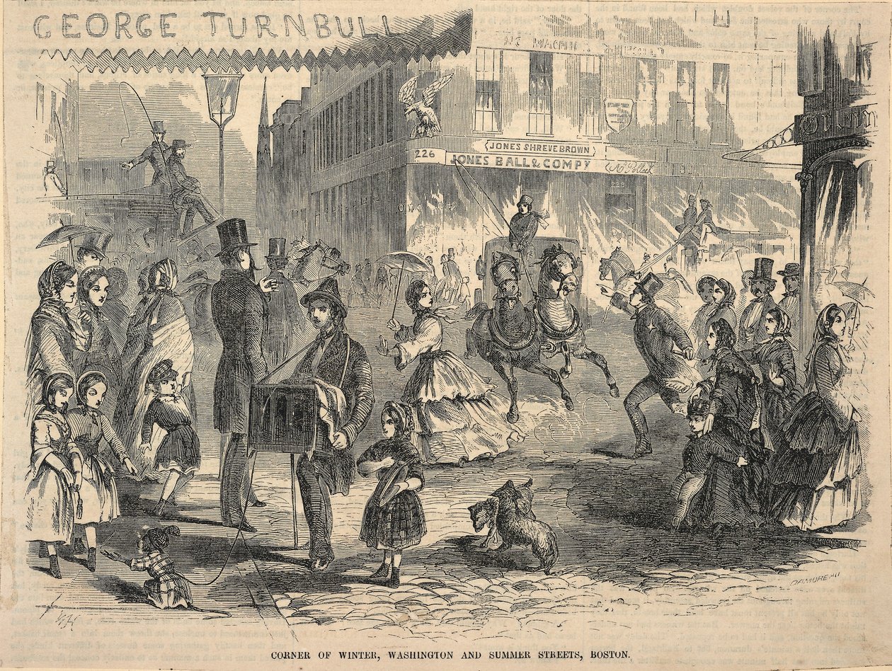 Corner of Winter, Washington and Summer Streets, Boston by Winslow Homer