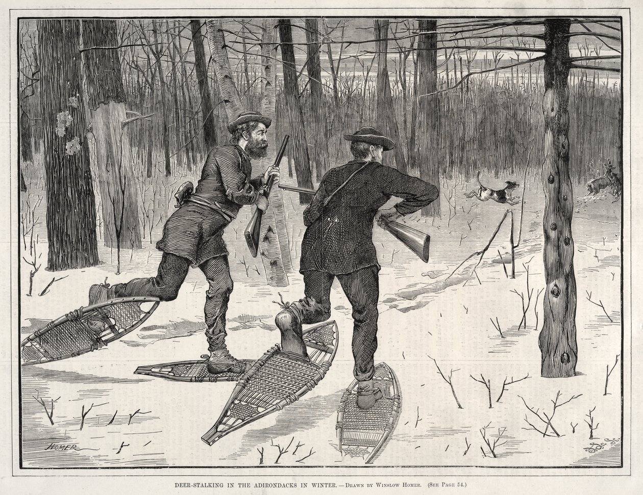 Deer Stalking in the Adirondacks in Winter by Winslow Homer
