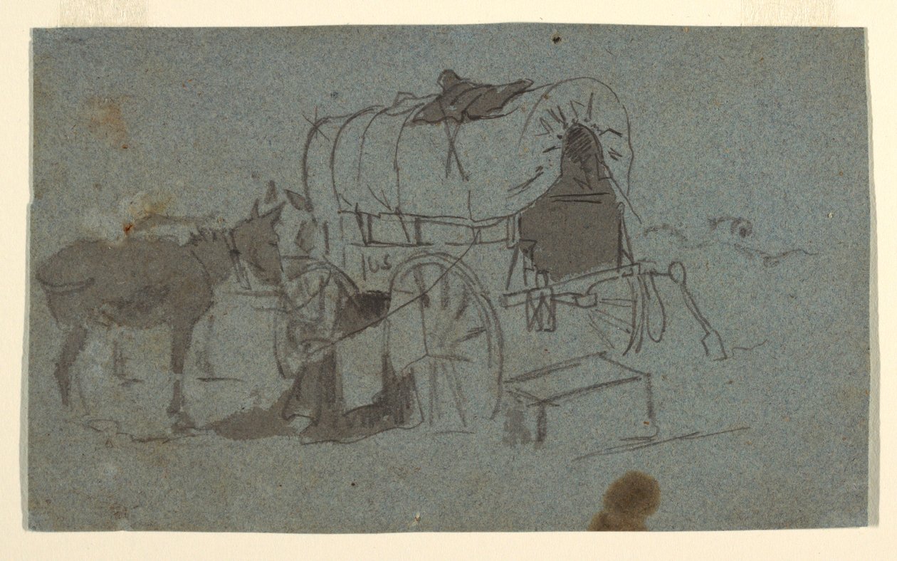 An Army Wagon and Mule, ca. 1862 by Winslow Homer