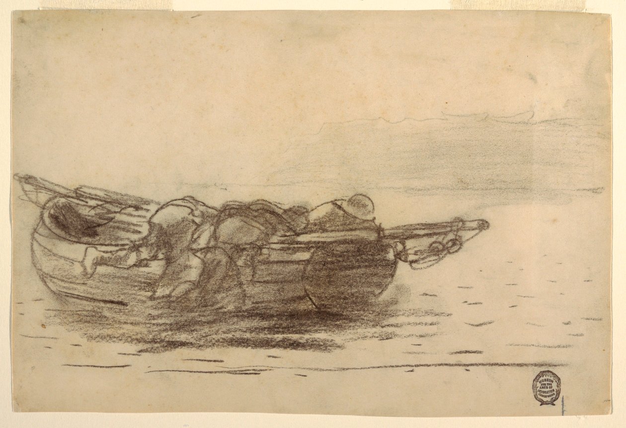 Fishermen Climbing over Gunwales, Cullercoats, England, 1881-82 by Winslow Homer