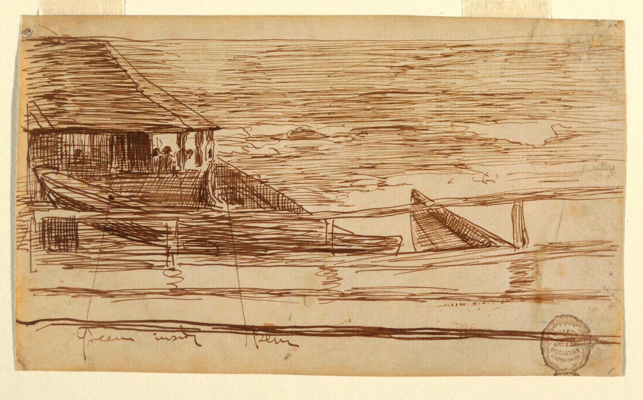 House at a Railing with Beached Dories, Cullercoats, England, 1881 by Winslow Homer