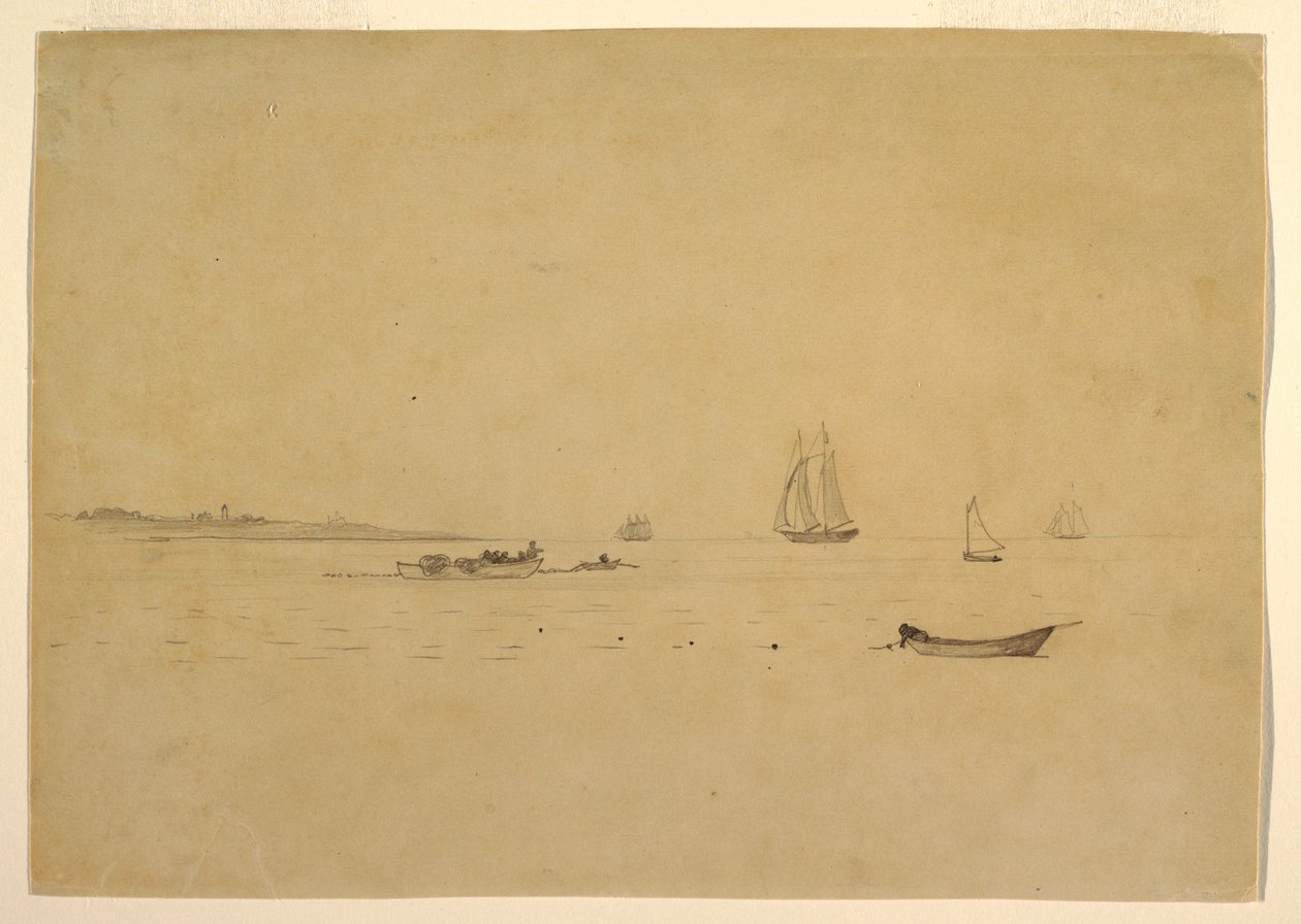 Point of Land with a Lighthouse, ca. 1880 by Winslow Homer