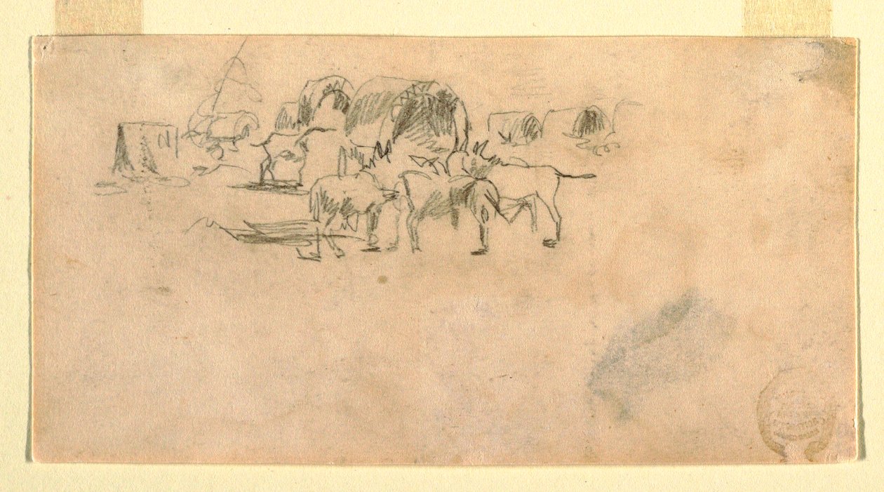 Wagon Train in Camp, 1862 by Winslow Homer