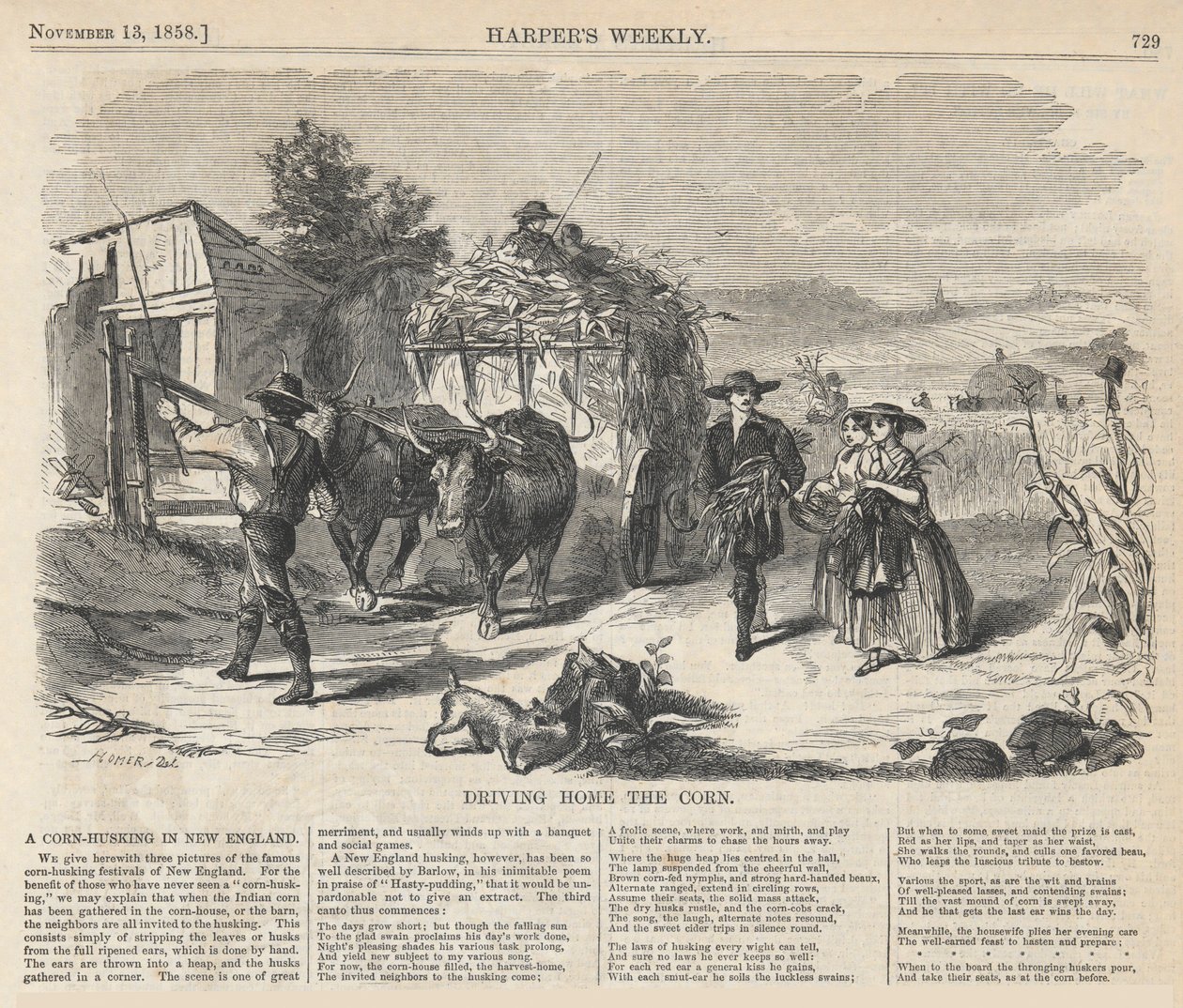 Driving Home the Corn, from Harper by Winslow Homer