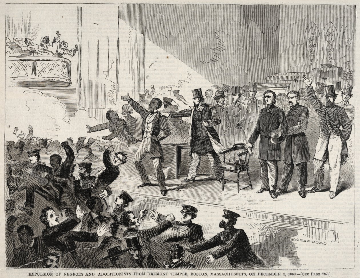 Expulsion of Negroes and Abolitionists from Tremont Temple, Boston, Massachusetts, on December 3, 1860 by Winslow Homer