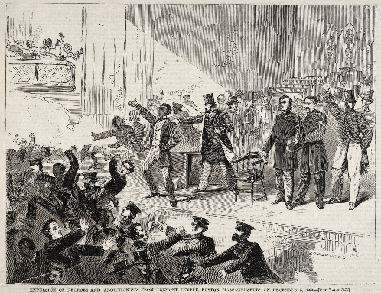 Expulsion of black people and Abolitionists from Tremont Temple, Boston, Massachusetts by Winslow Homer