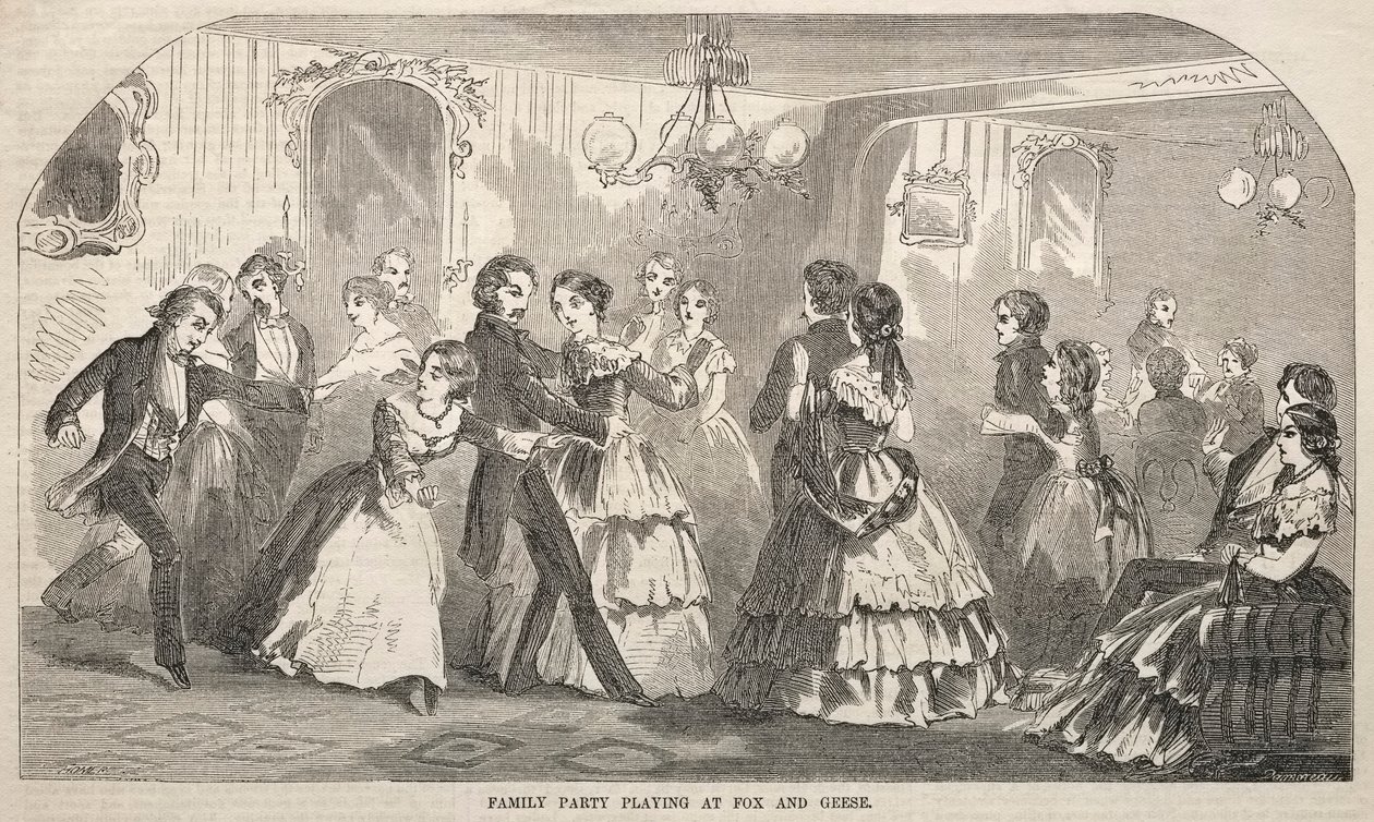 Family Party Playing at Fox and Geese by Winslow Homer