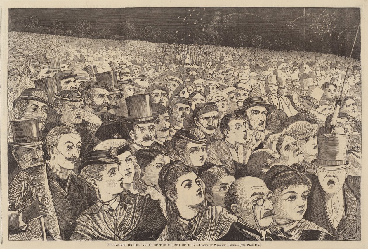 Fire Works on the Night of the Fourth of July by Winslow Homer