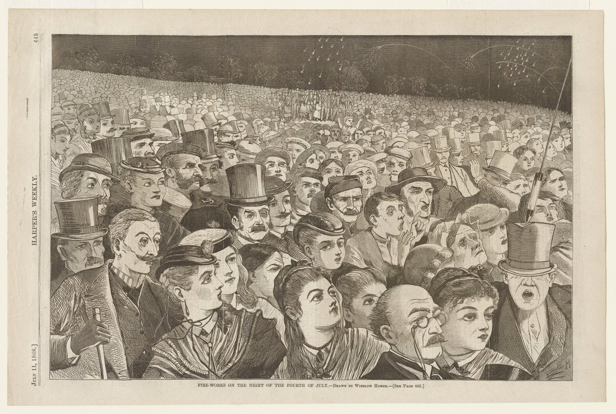 Fireworks on the Night of the Fourth of July by Winslow Homer