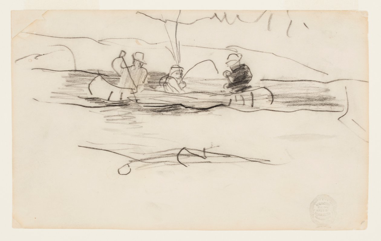 Fisherman and Two Other Men in a Canoe by Winslow Homer