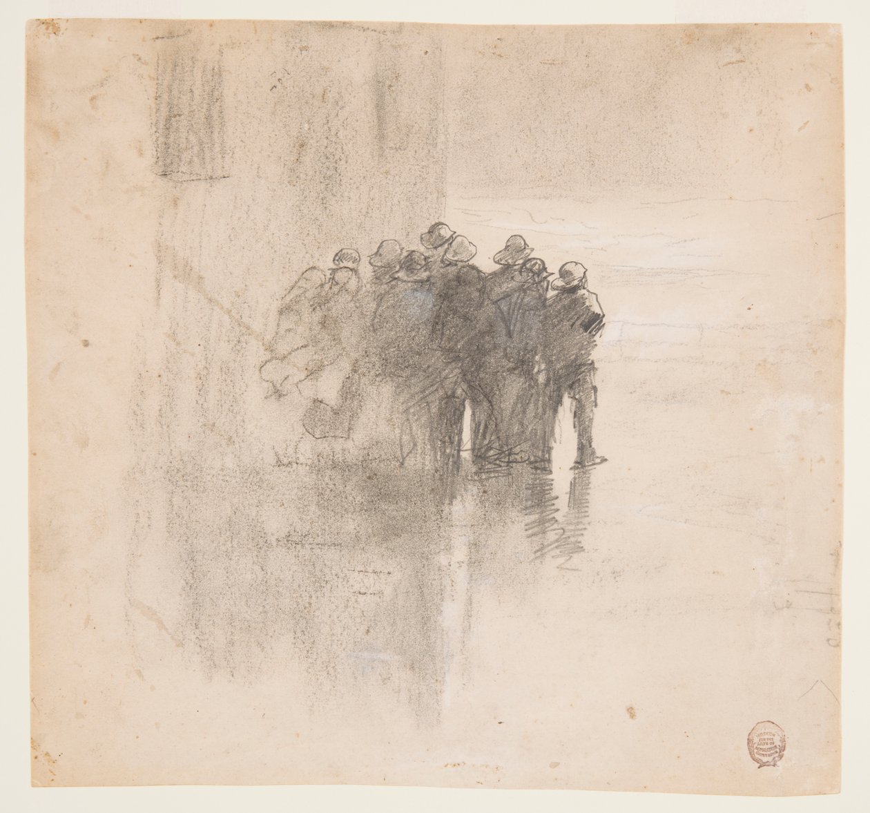 Fishermen in Oilskins, Cullercoats, England by Winslow Homer