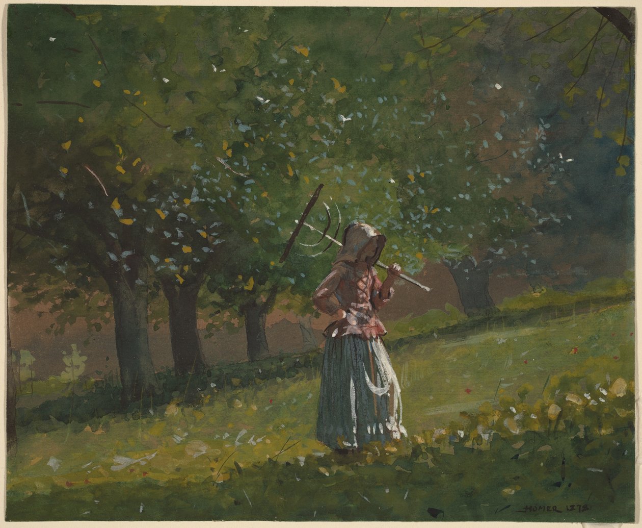 Girl with Hay Rake by Winslow Homer