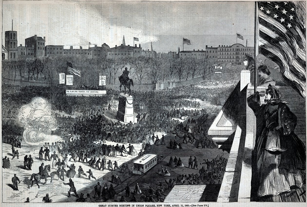 Great Sumter Meeting in Union Square, New York, April 11, from Harper