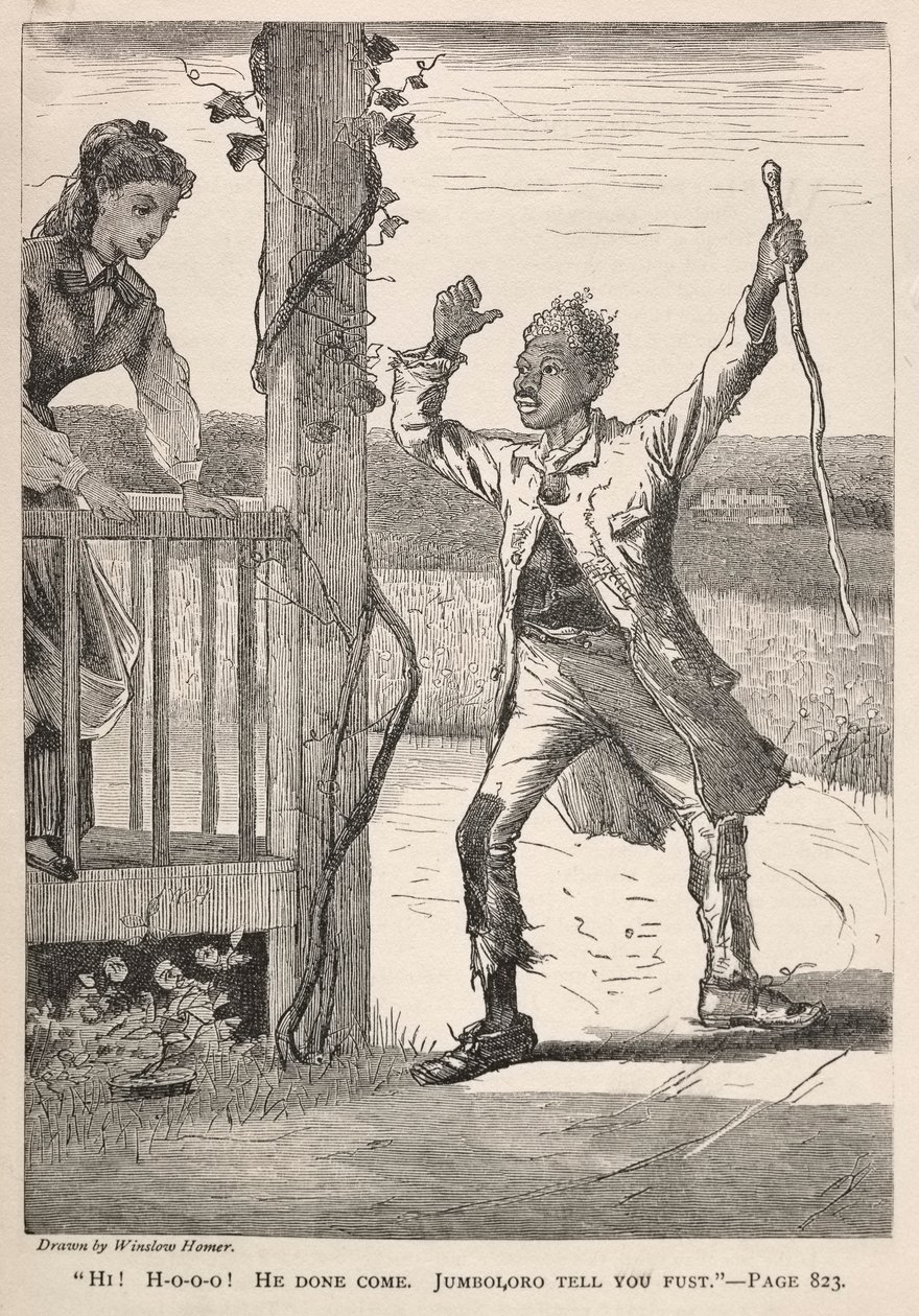 Hi! H-O-O-O! He Done Come. Jumboloro Tell You First. by Winslow Homer