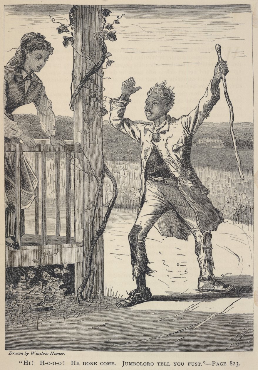 Hi! H-o-o-o! He Done Come. Jumboloro Tell You Fust. by Winslow Homer
