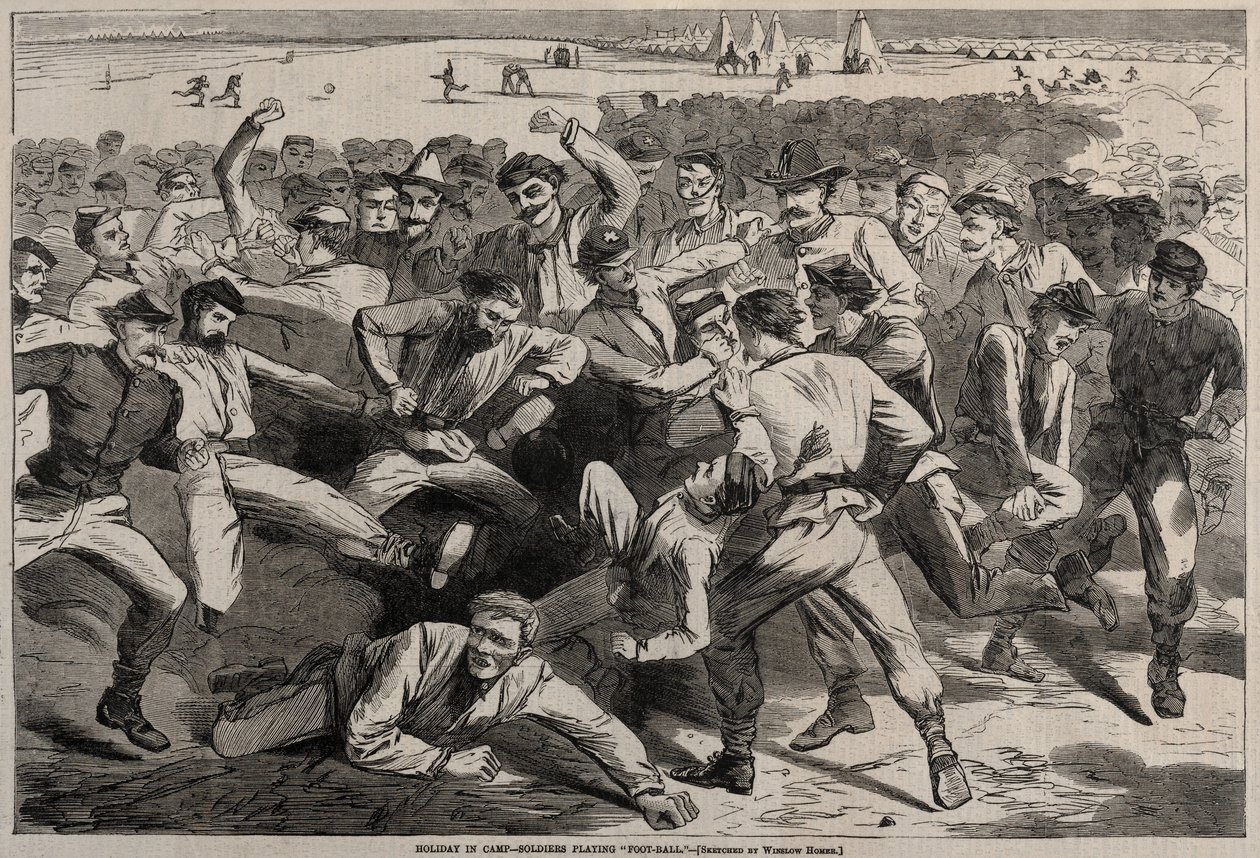 Holiday in Camp - Soldiers Playing Foot-Ball, 1865 by Winslow Homer