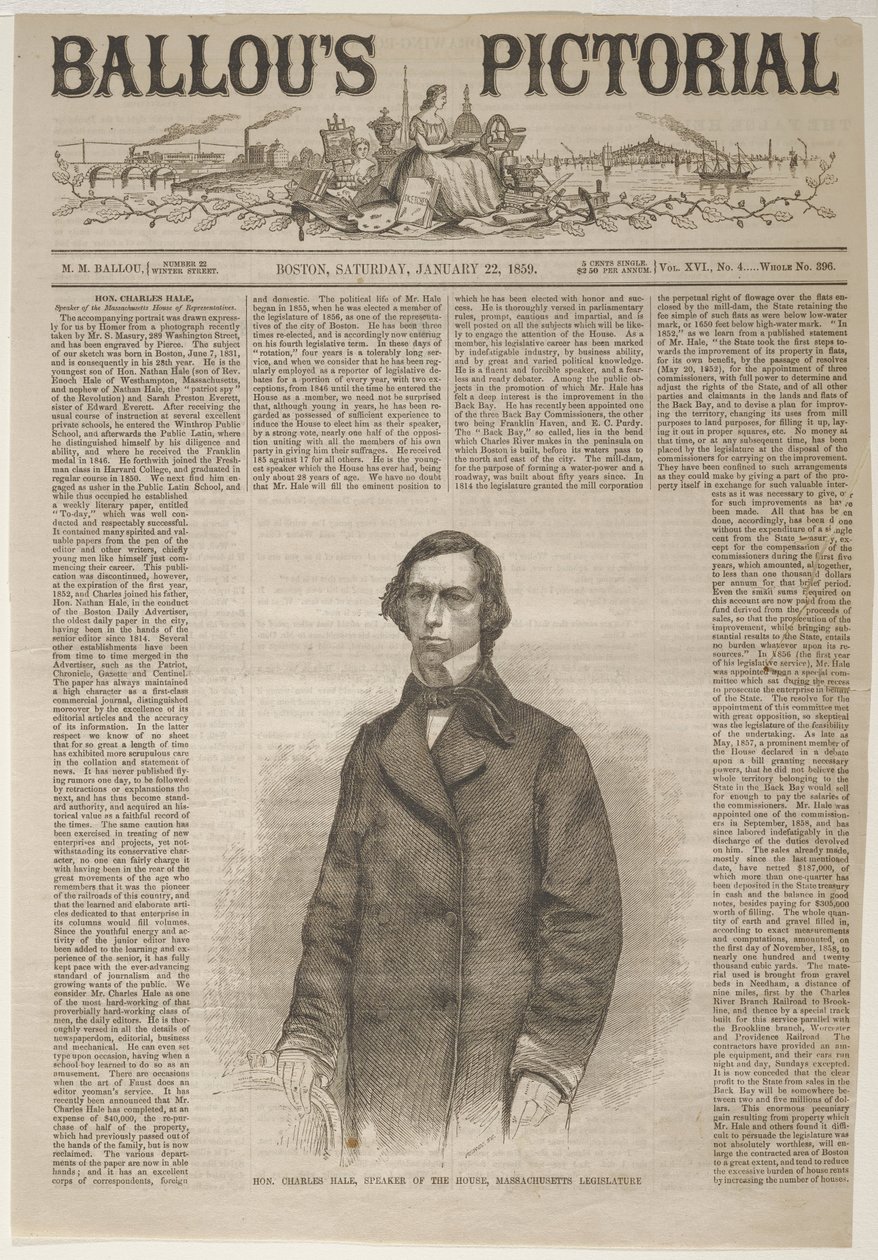 Hon. Charles Hale, Speaker of the House, Massachusetts Legislature by Winslow Homer