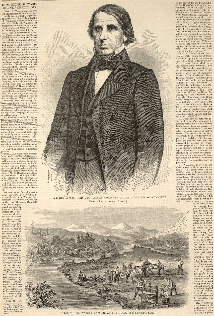 Hon. Elihu B. Washburne of Illinois, Chairman of the Committee on Commerce, from Harper
