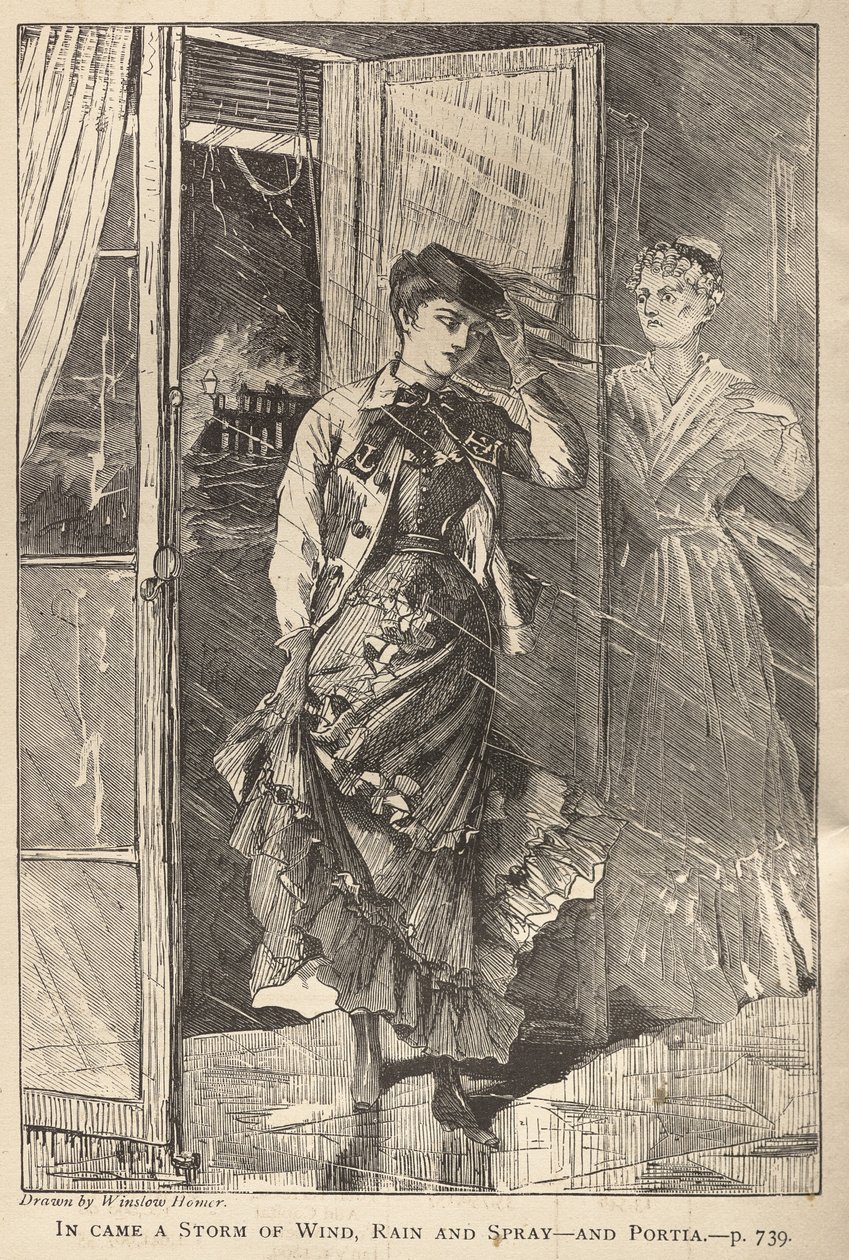 In Came a Storm of Wind, Rain and Spray - and Portia by Winslow Homer