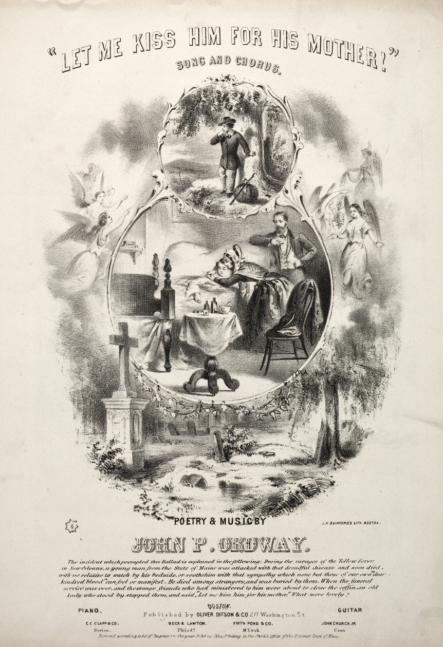 Let me Kiss him for his Mother - Sheet Music Cover by Winslow Homer