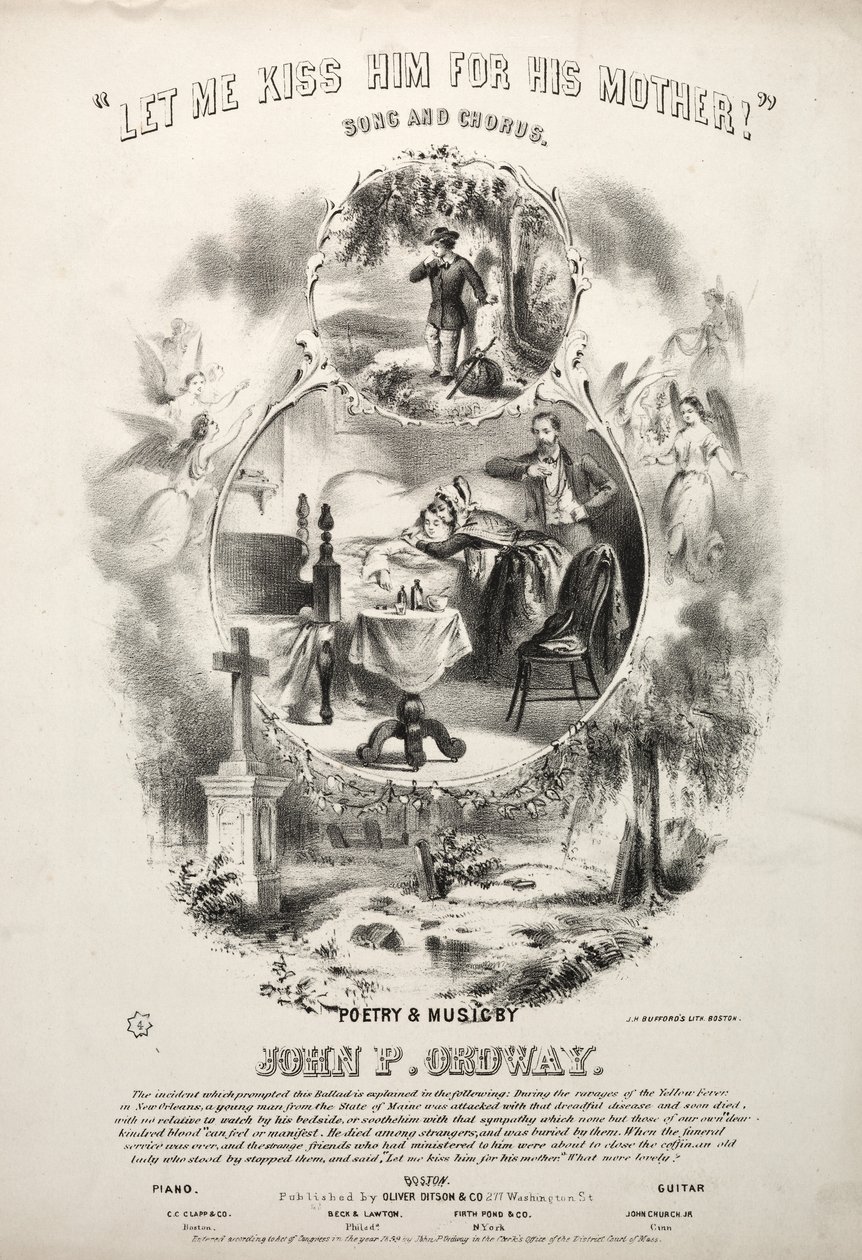 Let Me Kiss Him for His Mother - Sheet Music Cover by Winslow Homer