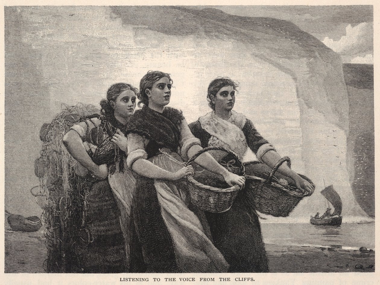 Listening to the Voice from the Cliffs by Winslow Homer