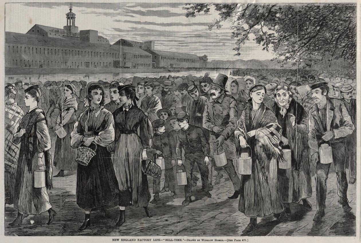 New England Factory Life - Bell-Time, 1868 by Winslow Homer