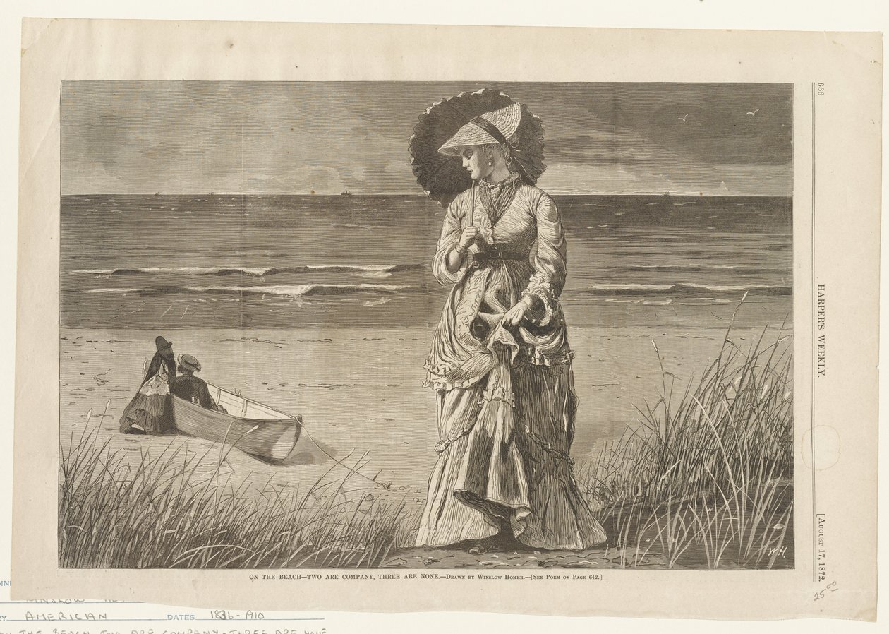 On the Beach--Two are Company, Three are None by Winslow Homer