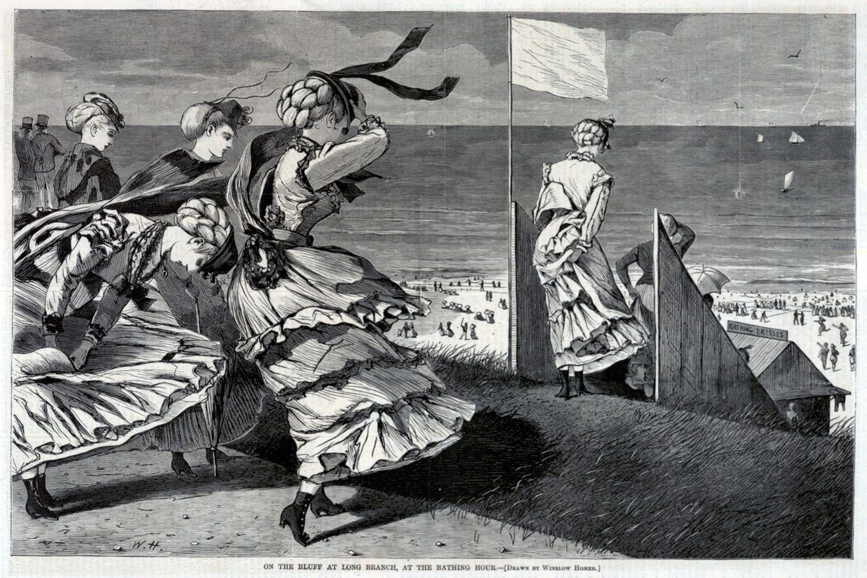 On the Bluff at Long Branch, at the Bathing Hour by Winslow Homer