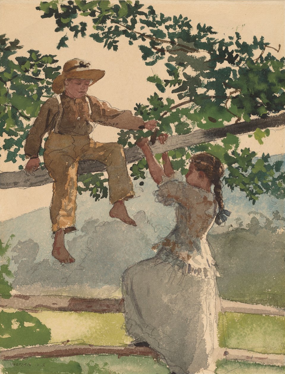 On the Fence by Winslow Homer